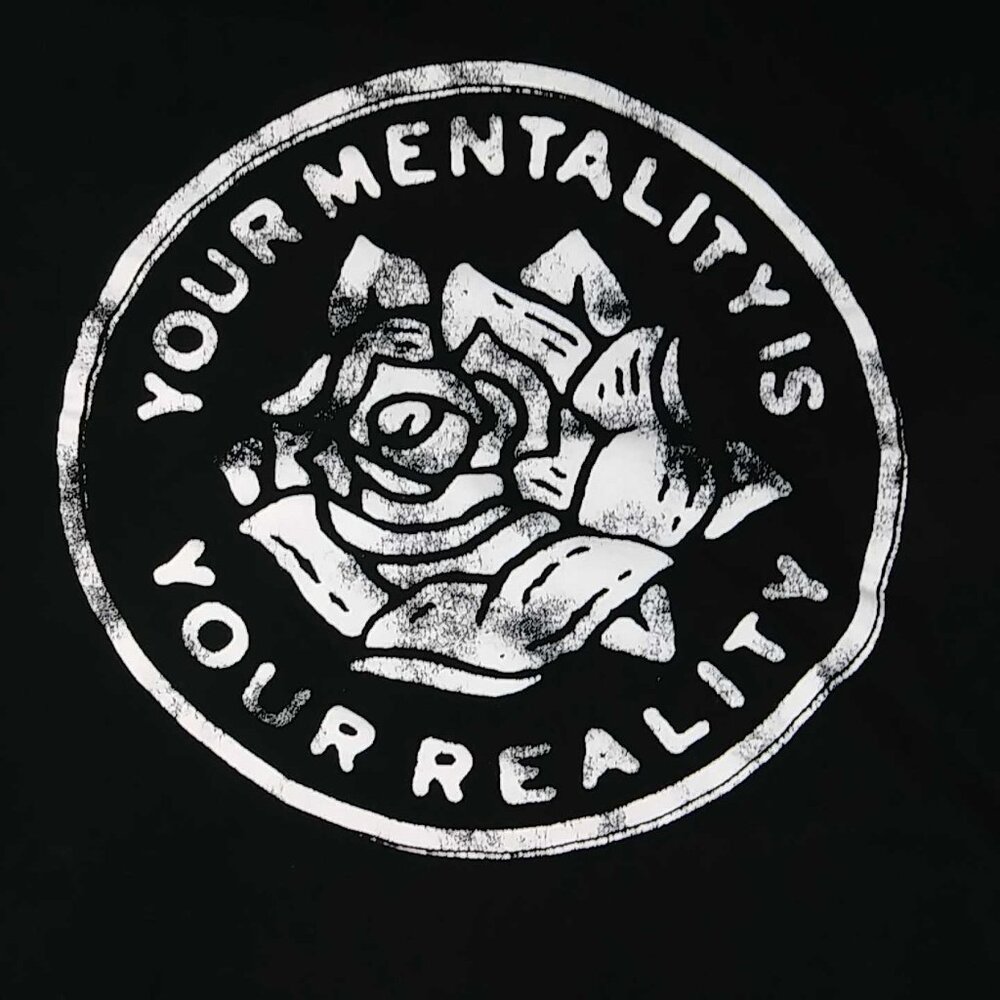 In God We Must "Your Mentality Is Your Reality" Black Pullovr Hoodie Size Medium